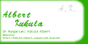 albert kukula business card